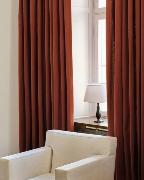 Burnt Red Linen Curtains