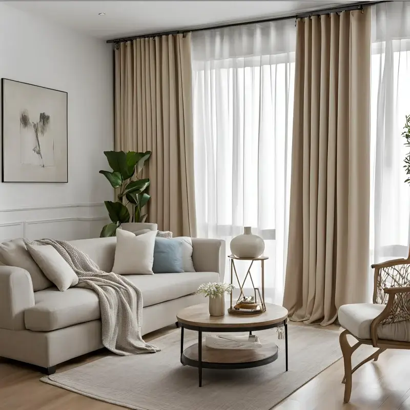 Blackout Lined Linen Curtains for Bedroom