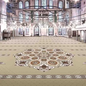 Elegant Beige Floral Mosque Carpets