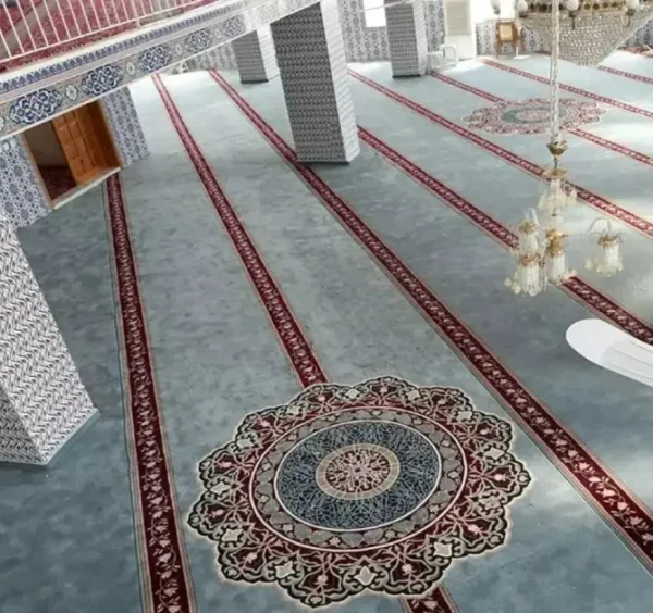Mosque Grey Elegant Medallion Grey Mosque Carpets - Interior Design Company in UAE