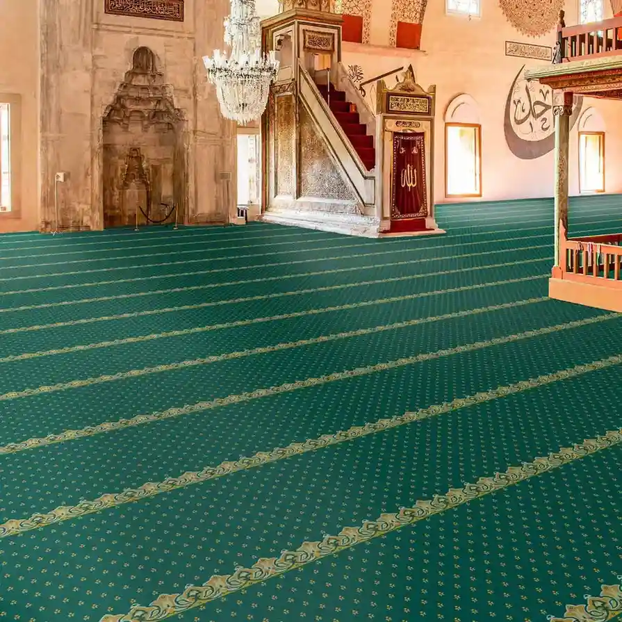 Emerald Green Floral Prayer Carpets